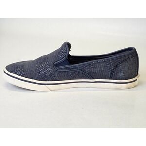 Lauren Ralph Lauren Jinny Women's Size 6.5 B Navy Blue Woven Slip-On Sneakers